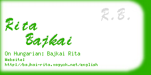 rita bajkai business card